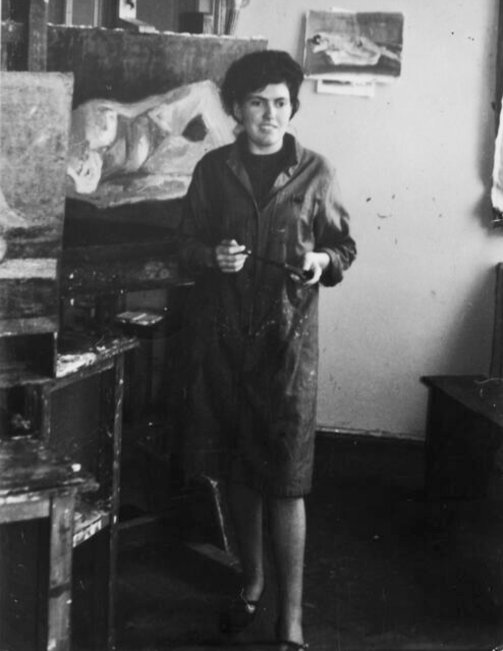 Alije Vokshi as a student at the Academy of Fine Arts in Belgrade in the 1960s.