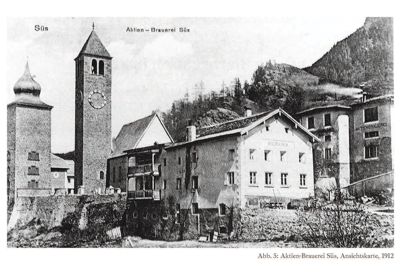 Süs Brewery: View map, 1912. Courtesy of Gammeter Media SA, 2021, San Muerzzan/ Scuol